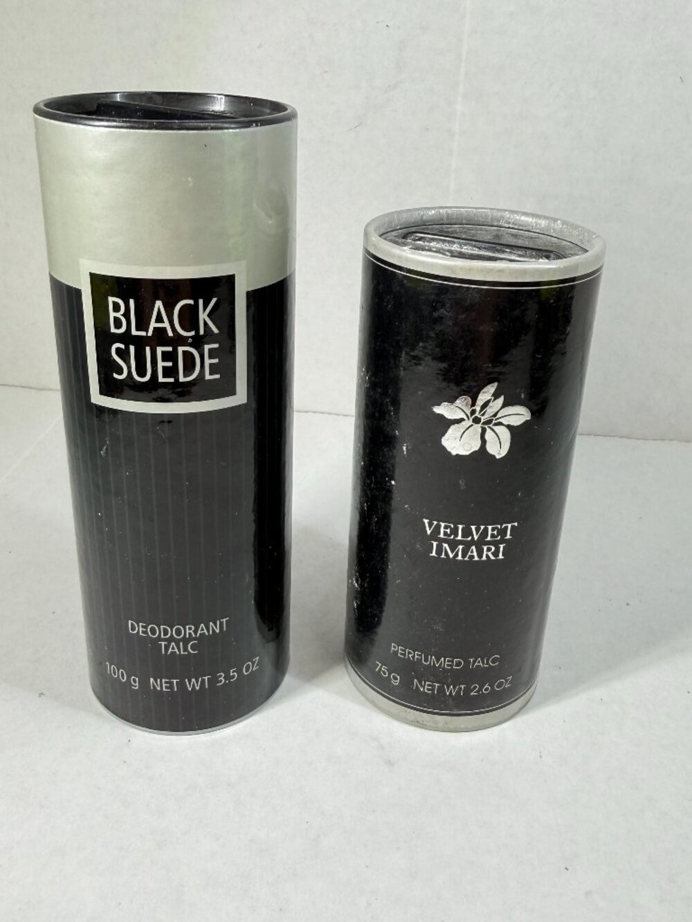 AVON body powder talc for Men deodorant - Black Suede + Velvet Imari NEW NOS